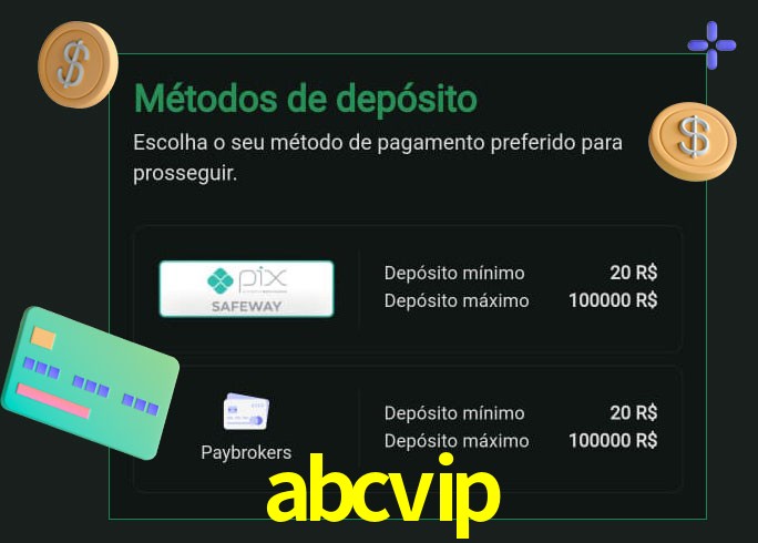 O cassino abcvip oferece uma grande variedade de métodos de pagamento
